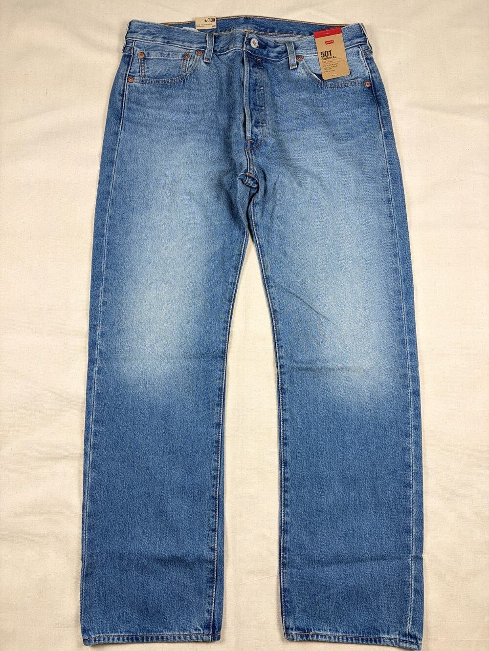 Levi's 501 Original Jeans Mens 36x32 NWT Medium Wash Blue Denim Button Fly